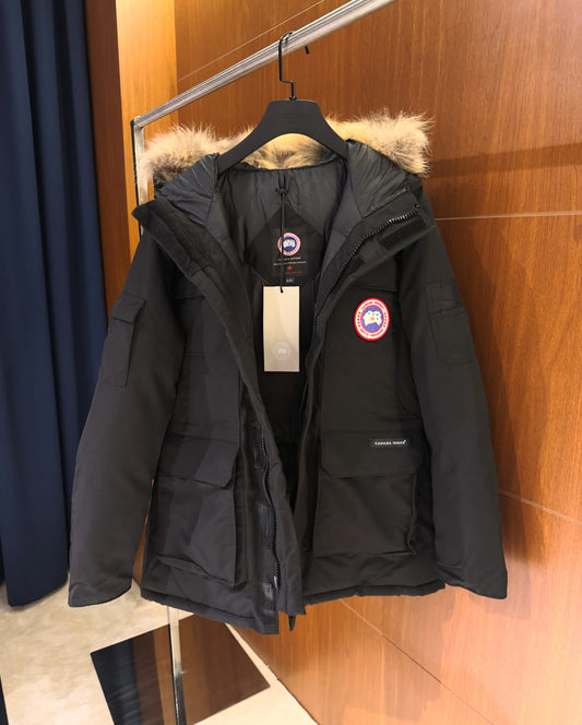 Canada Goose Logo-Patch Hooded Down Jacket